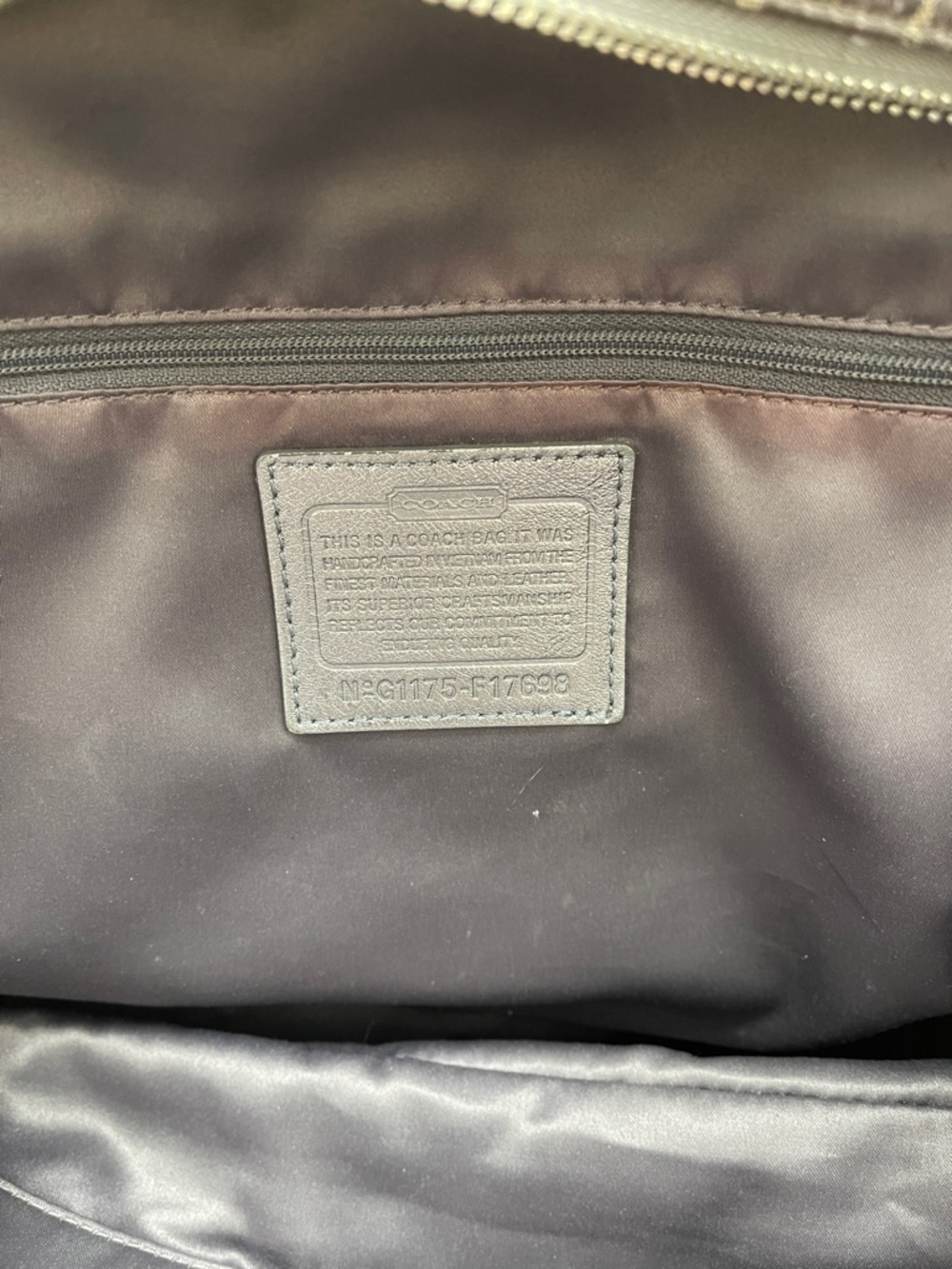Coach Gray and Silver Metallic Signature Satchel G1175-F17698 Daily Coach - Picture 10 of 12